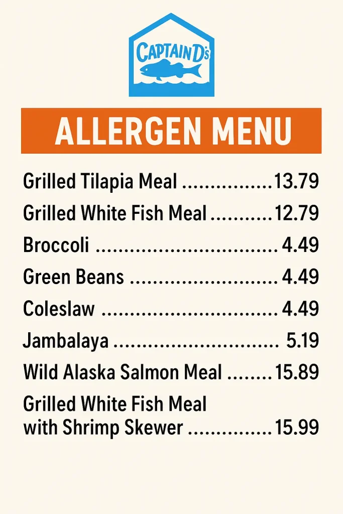 captain d's allergen menu