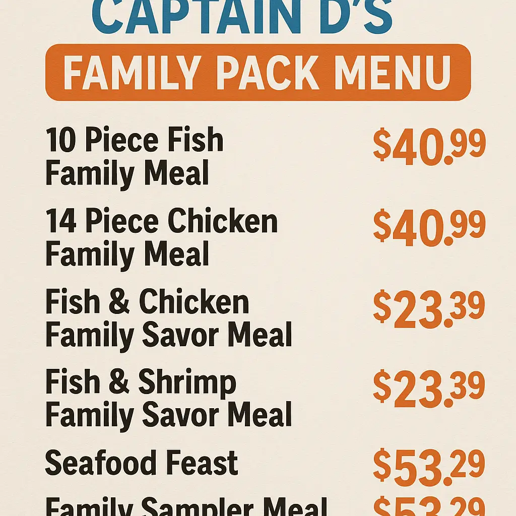 captain d's family pack menu 