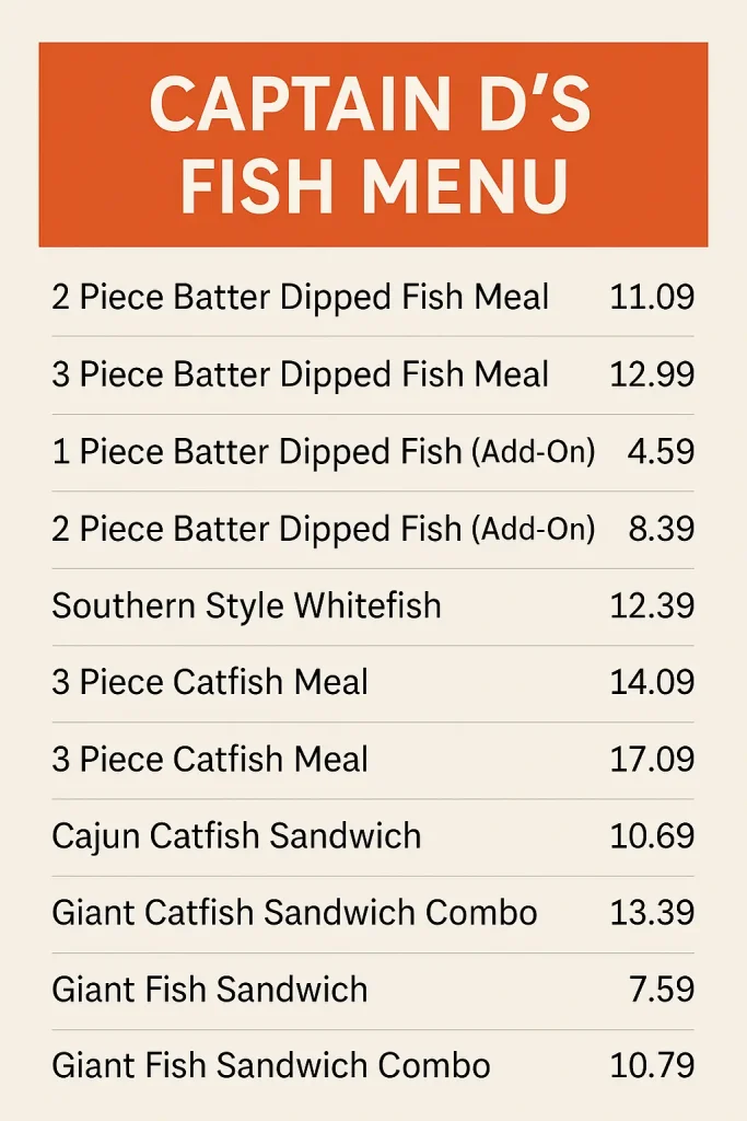 captain d's fish menu