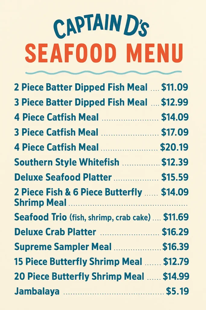 captain d's seafood menu